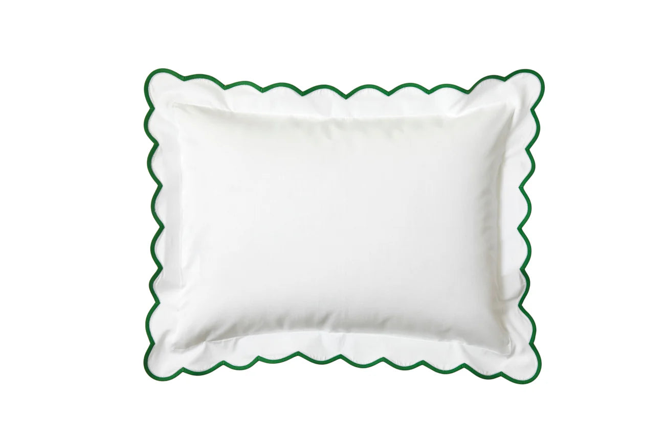 Blanc - Biais festonné Vert