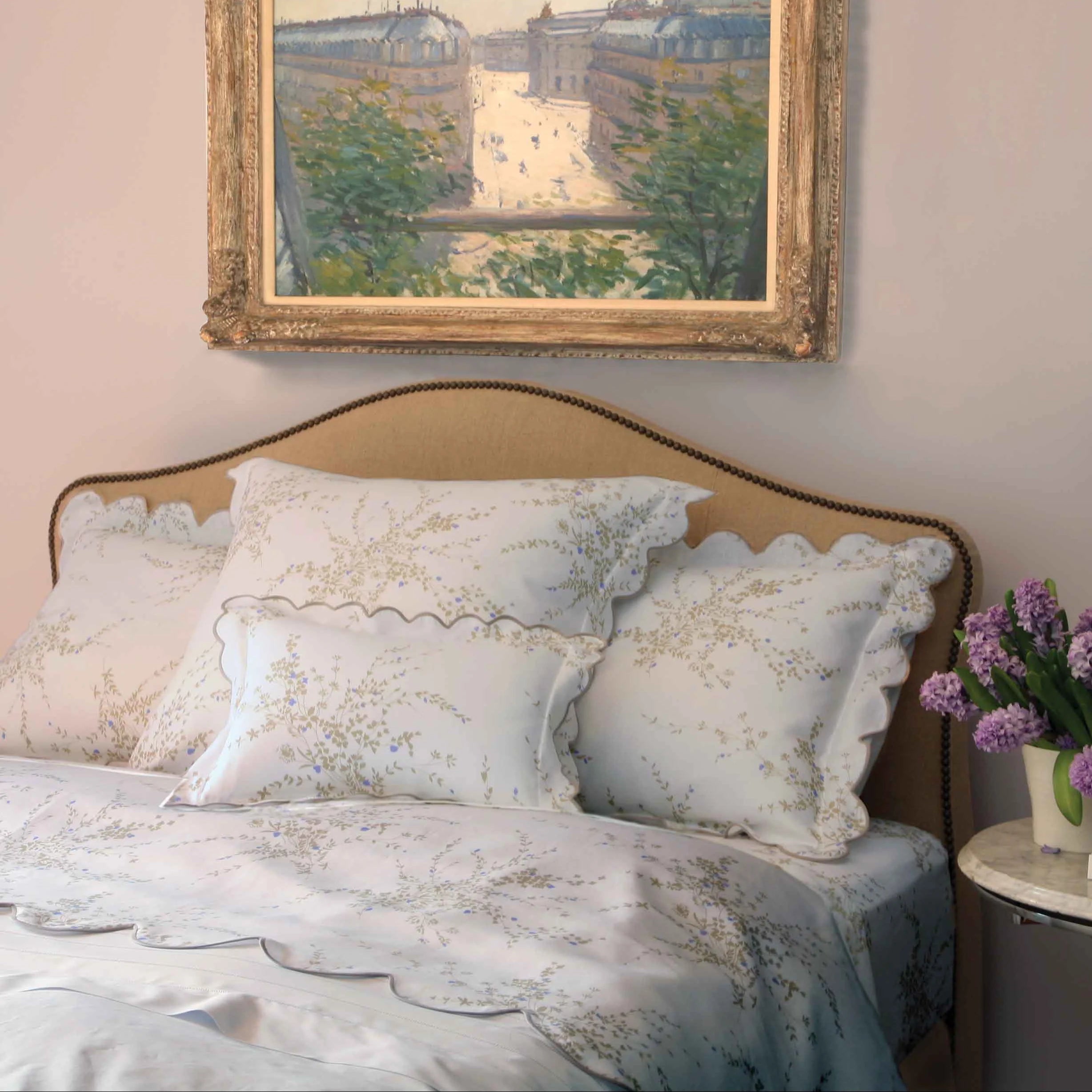 Jeté de Fleurs Taupe & Violet