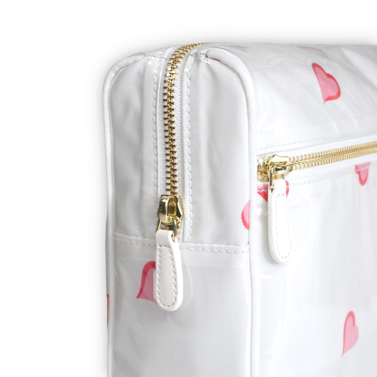 Coeurs Pink Large Vinyl Cosmetic Bag