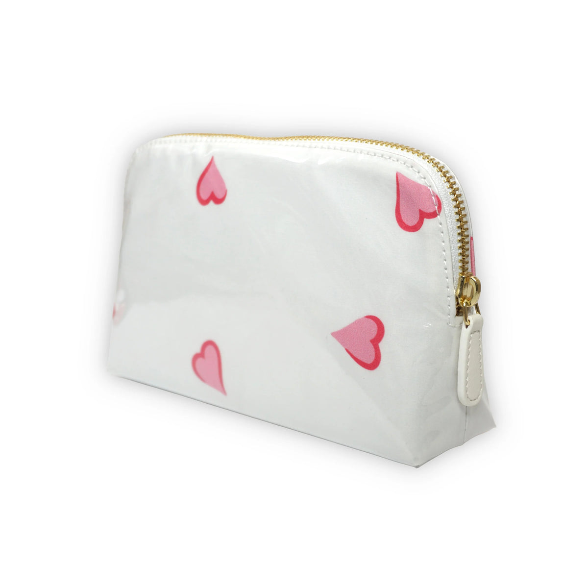 Coeurs Pink Small Vinyl Cosmetic Bag