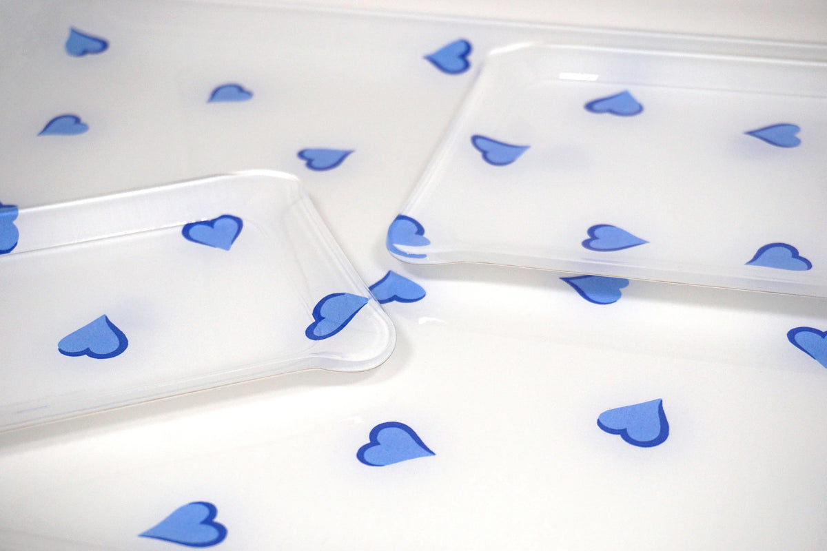 Coeurs Blue Laminated Trays