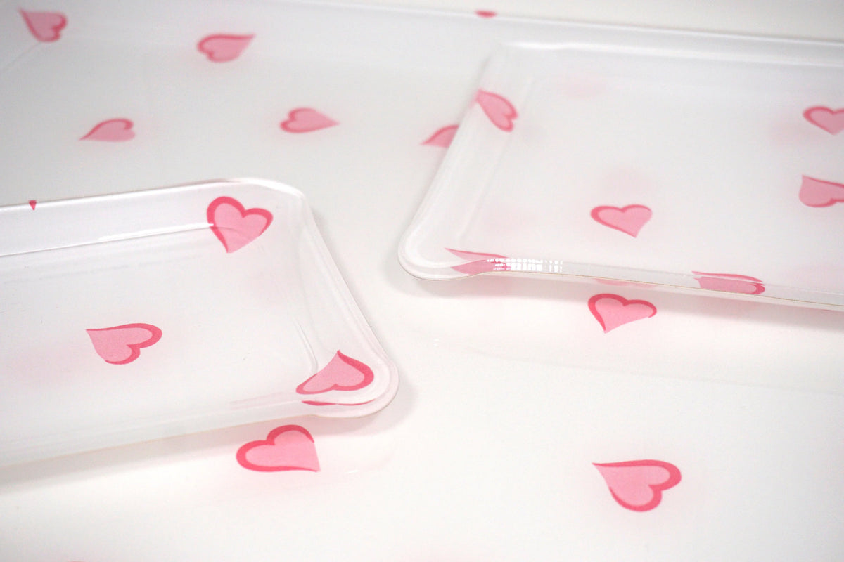 Coeurs Pink Laminated Trays