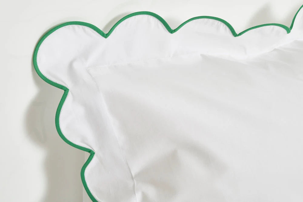 Blanc - Biais festonné Vert