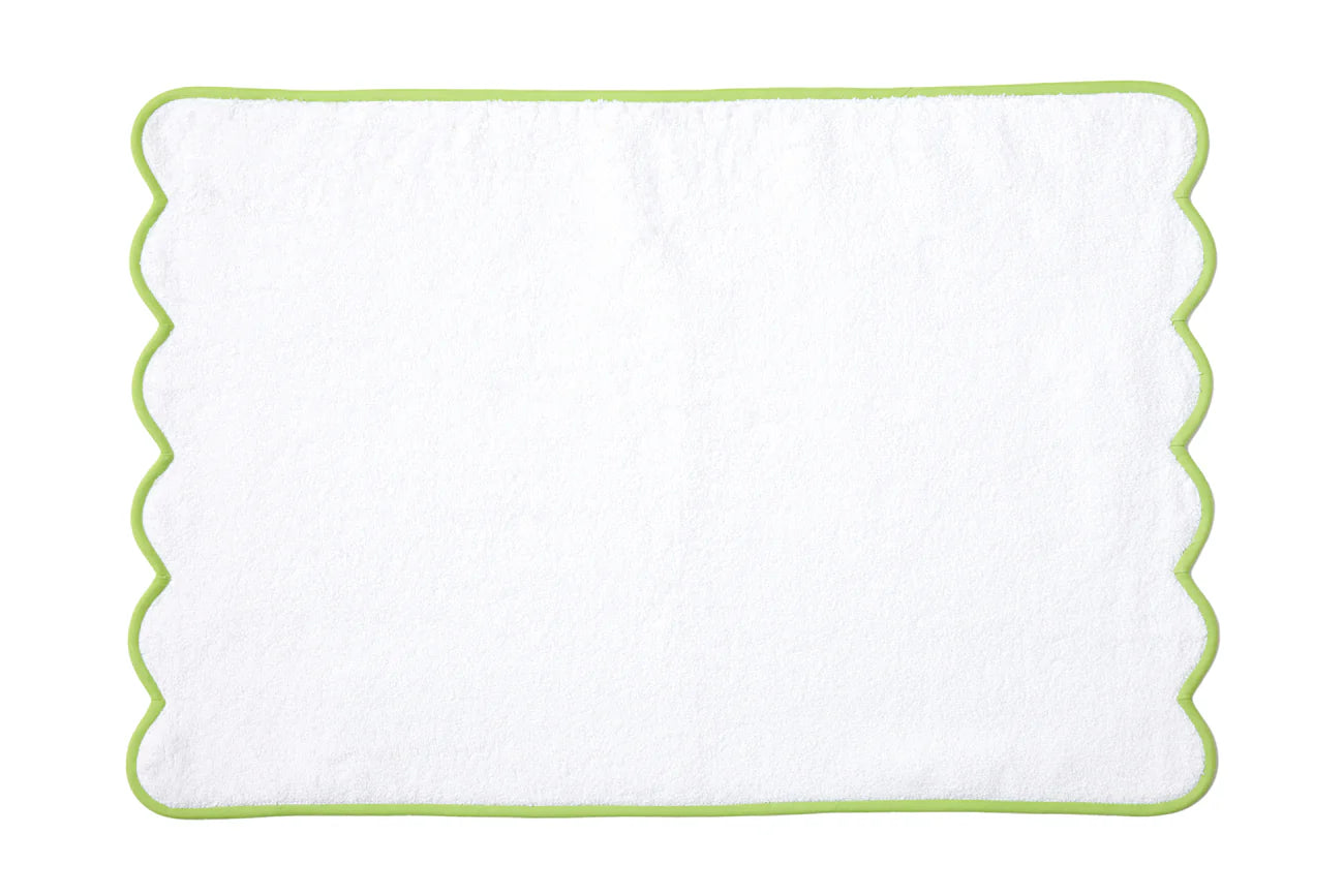 Blanc – Biais festonné vert anis