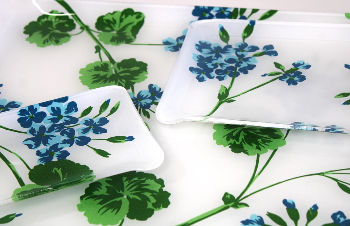 Géranium Parisien Turquoise Laminated Trays