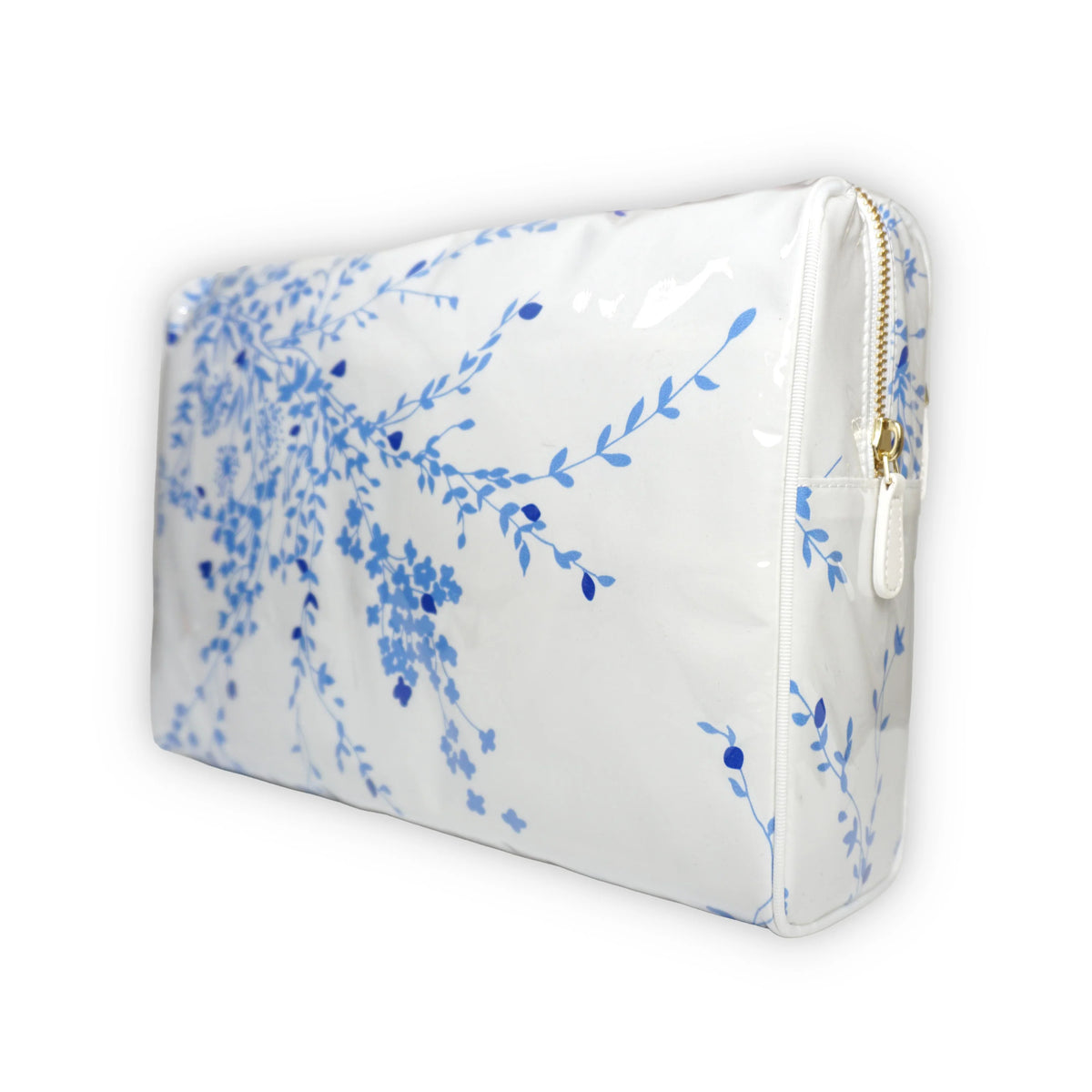 Jeté de Fleurs Blue Large Vinyl Cosmetic Bag