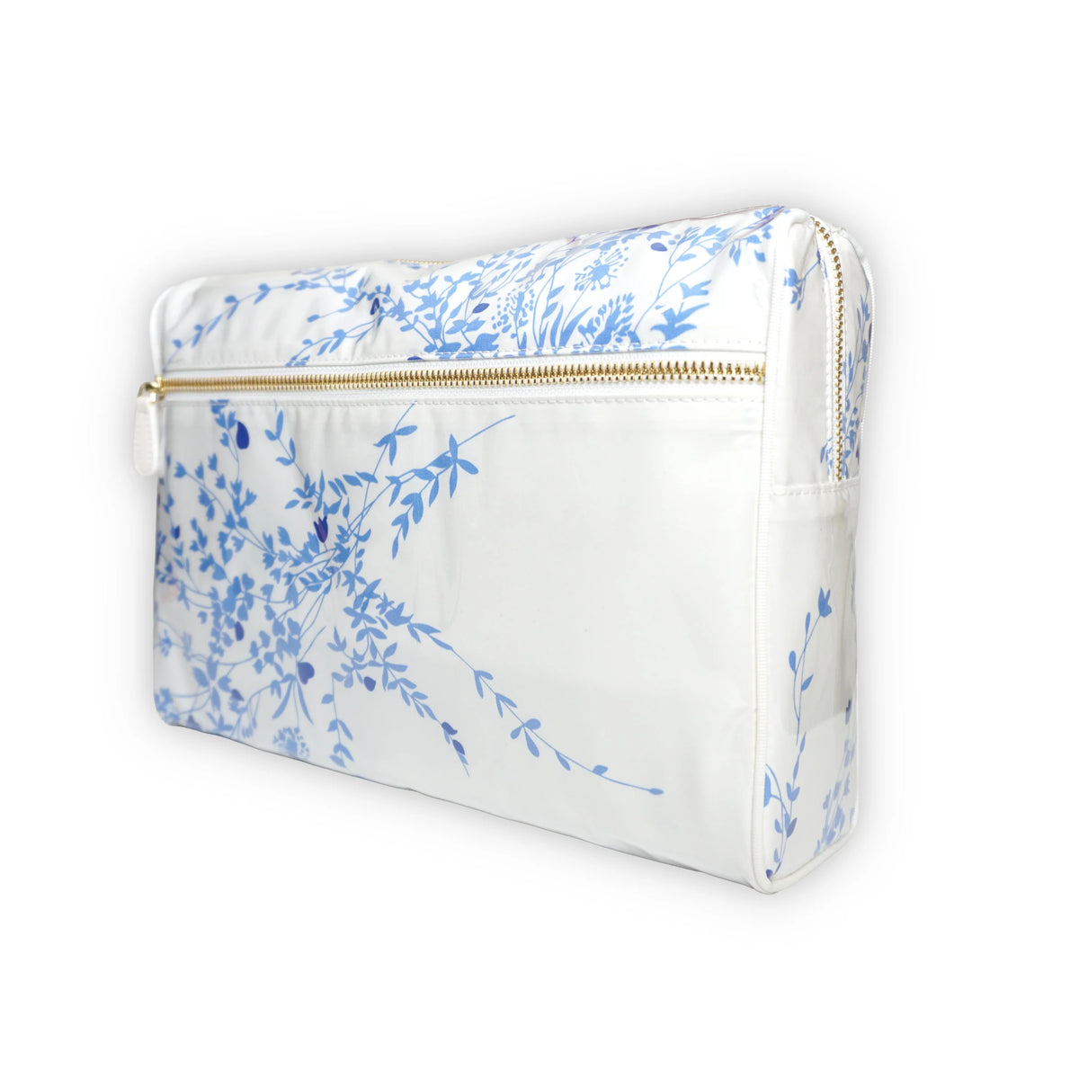 Jeté de Fleurs Blue Large Vinyl Cosmetic Bag