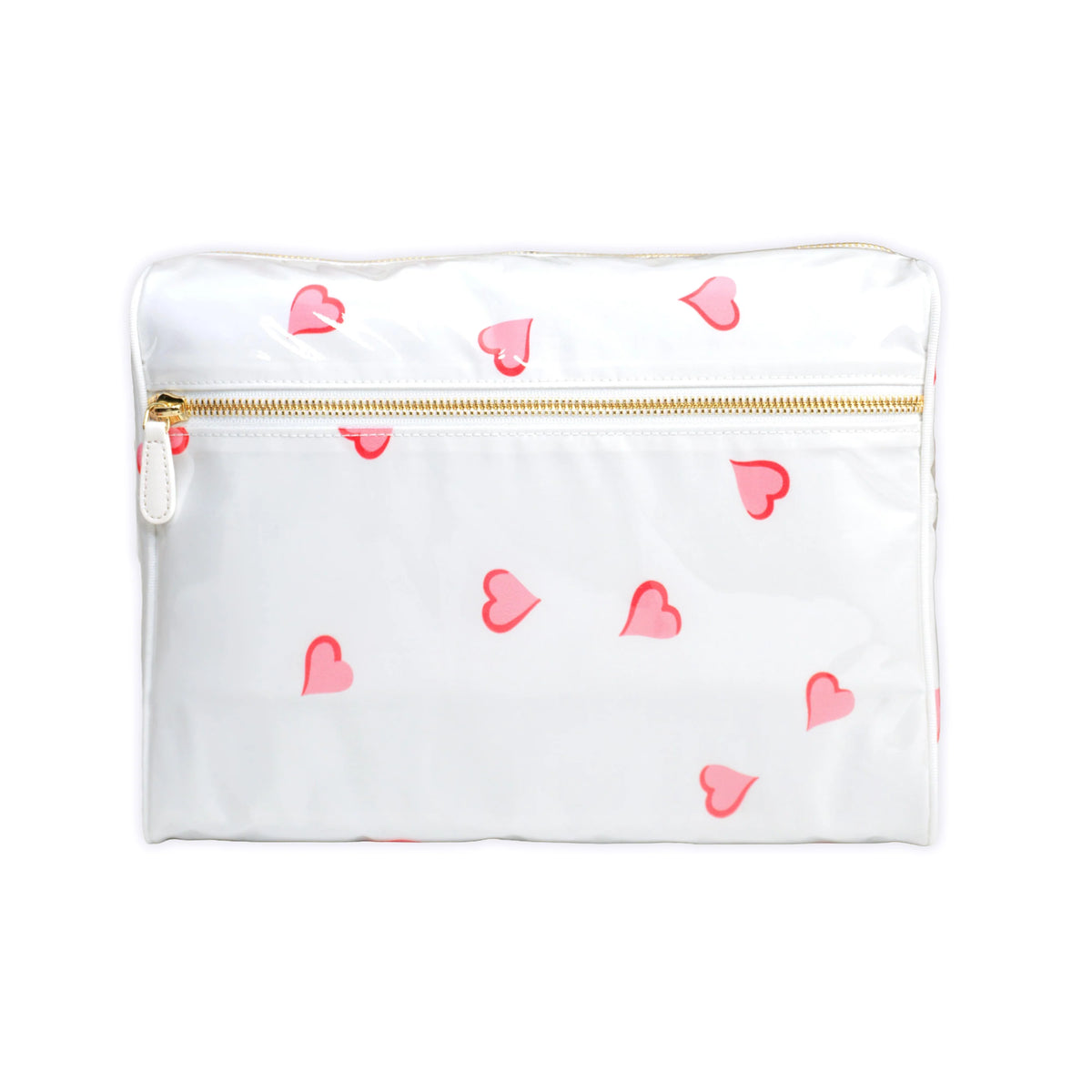 Coeurs Pink Large Vinyl Cosmetic Bag