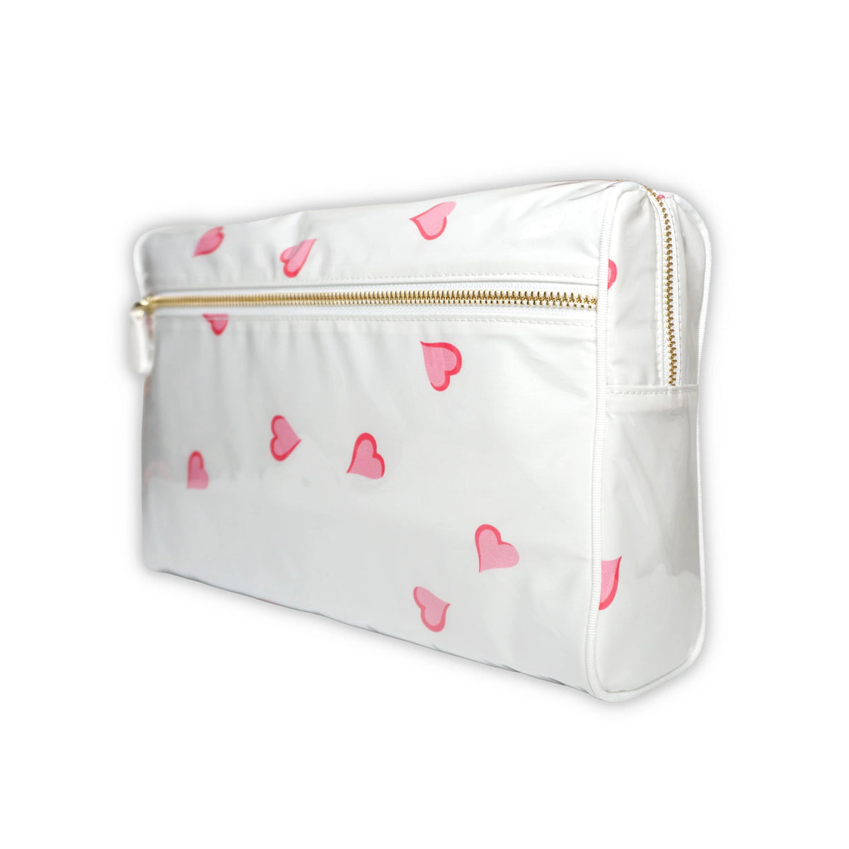 Coeurs Pink Large Vinyl Cosmetic Bag