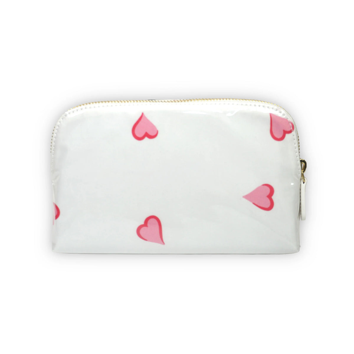 Coeurs Pink Small Vinyl Cosmetic Bag
