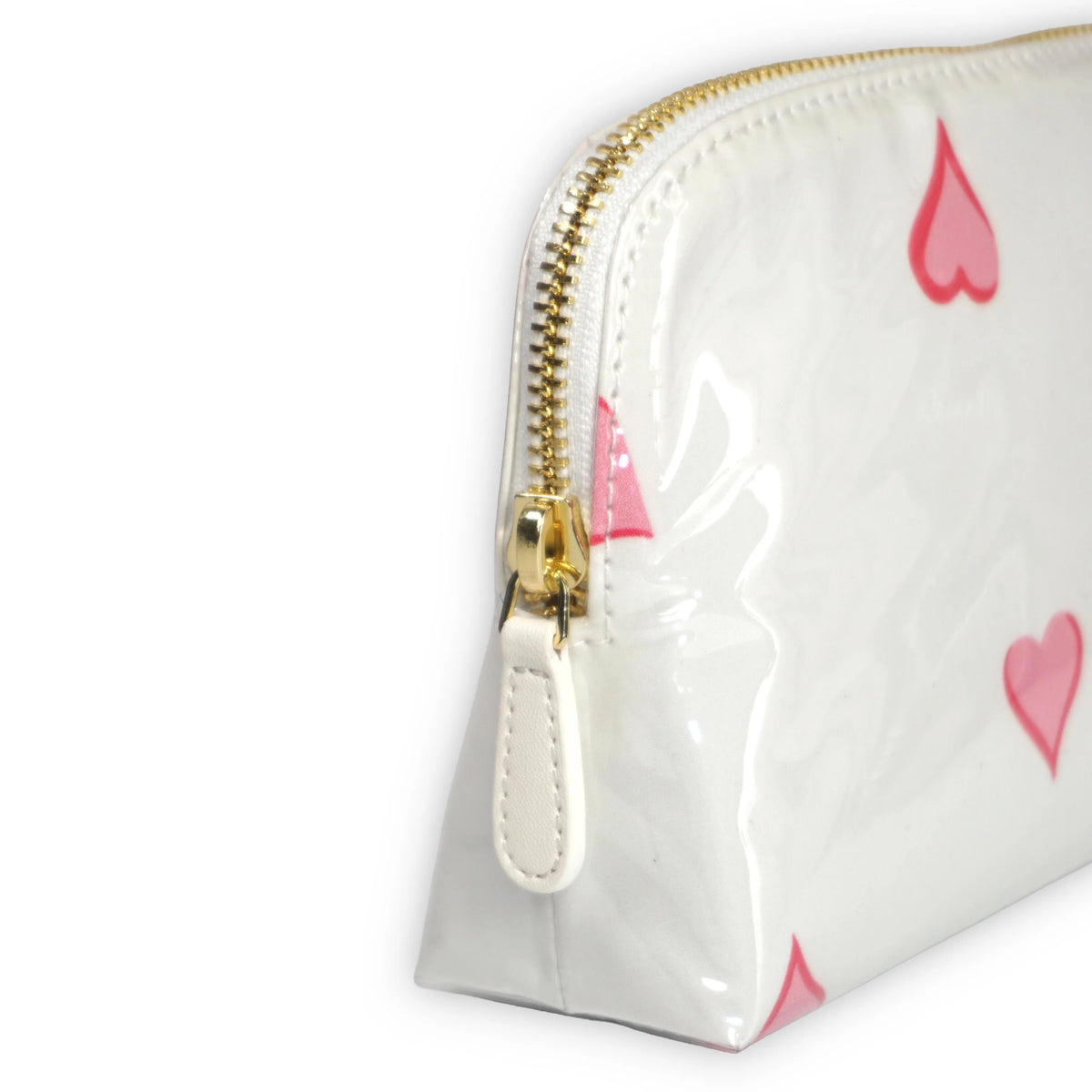 Coeurs Pink Small Vinyl Cosmetic Bag