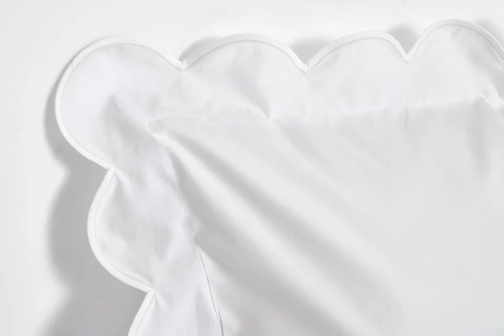 White with White Scalloped Bias