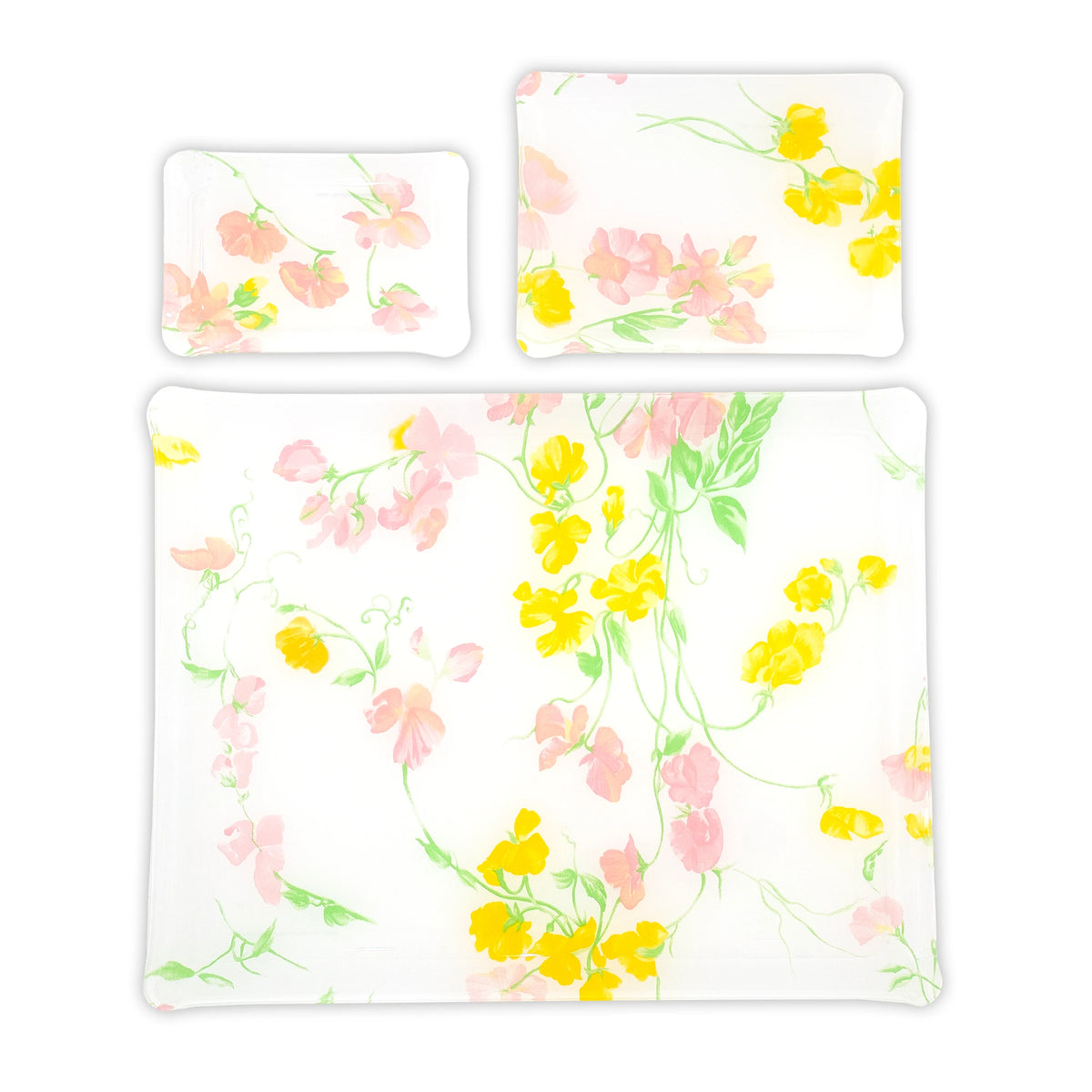 Pois de Senteur Pink/Yellow Laminated Trays