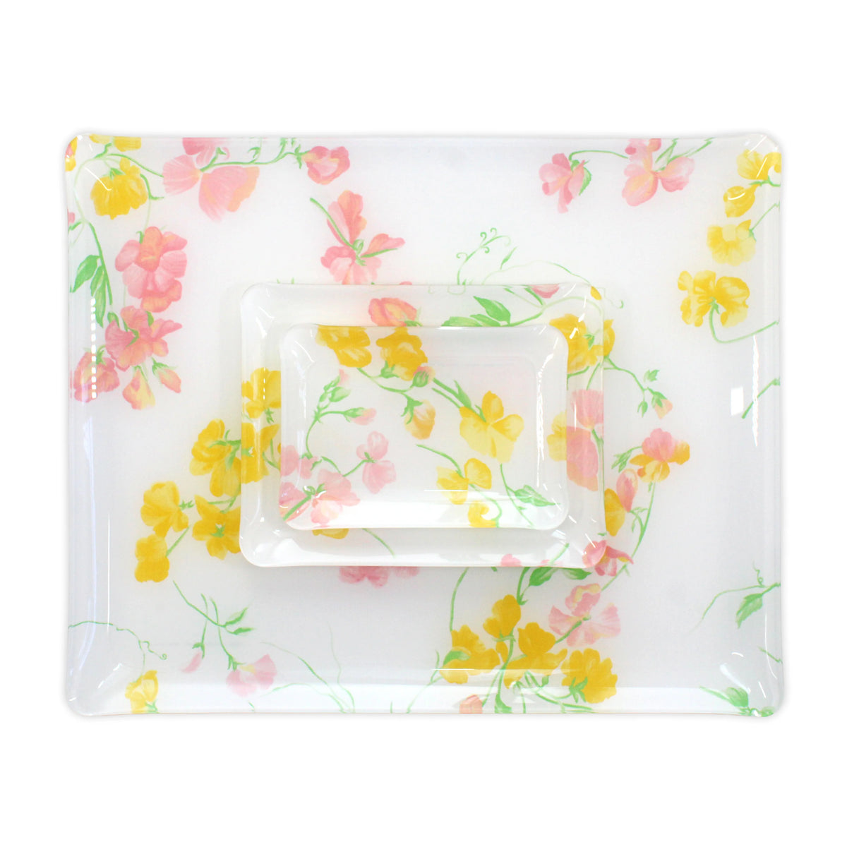 Pois de Senteur Pink/Yellow Laminated Trays